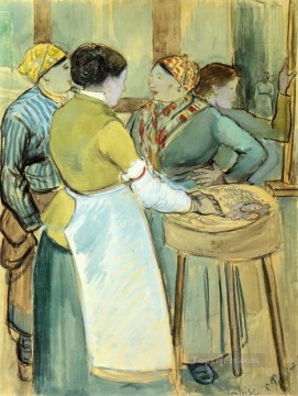  Pontoise Works - market at pontoise Camille Pissarro